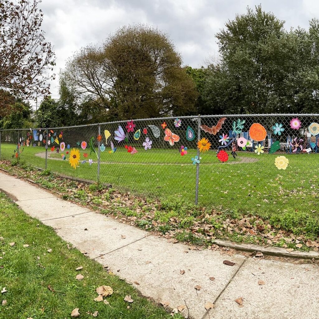 Creating With Community X ActiveErie Cutout Installation: Ruby Schaaf Park 